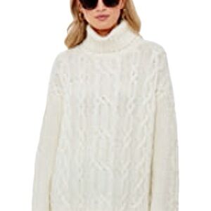 NWOT Tuckernuck Ivory Cable Knit 100% Wool Sweater XS